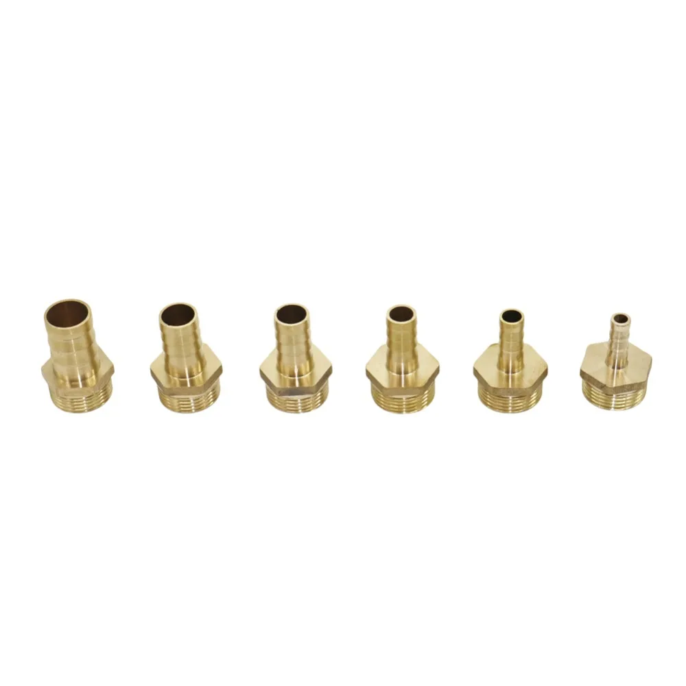 

3/4" BSP thread Brass Pipe Fitting 8/10/12/14/16/19mm Barb Joiner Aquarium Hose Fittings Pneumatic Connector 2 Pcs