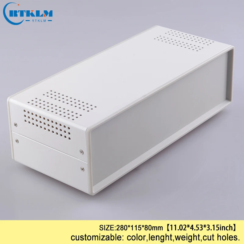 Elektrische Gehäusebox aus Eisen für DIY-Projekte, Steckdosen-Verbindungsbox, PCB-Design, Instrumentengehäuse, Anschlussbox 280*115*80mm – Detail 3