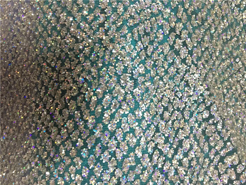 

Silver glitter H-1953 glued glitter Tulle lace for party dress glitter lace fabric for wedding decoration