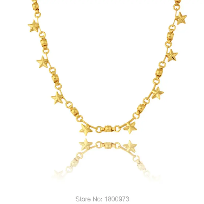 

Unique Design Gold Star Necklaces18K Gold Color Chokers Necklaces Fashion Jewelry For Women/ Men Free Shipping