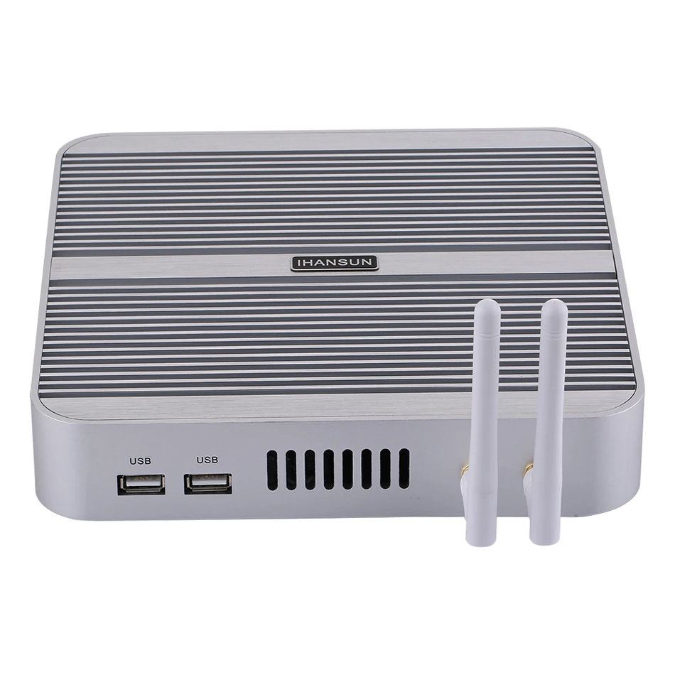 HUNSN Mini-pc zonder ventilator, desktopcomputer, BM01, HTPC, Kodi Box, Windows 11 pro of Linux Ubuntu, AC, WiFi, BT, VGA, HD, 4USB3.0,2USB2.0,LAN