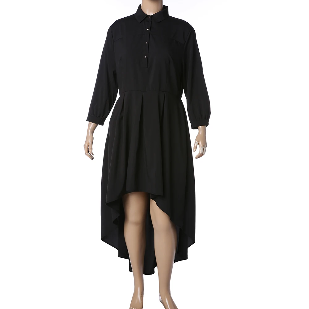 Vestido de manga longa patchwork para mulheres, roupas elegantes, solto, tamanho grande, 6XL, gordura, outono, apuramento, 6XL