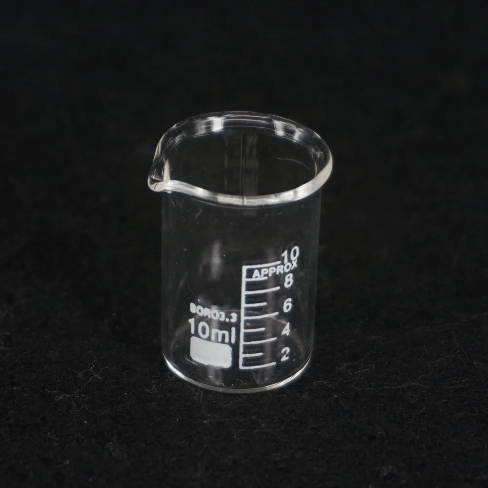 10ML Low Form Beaker Chemistry Lab G3.3 Borosilicate Glass Heavy Wall