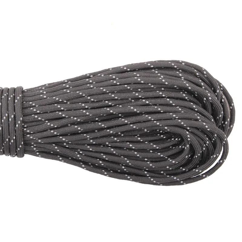 CAMPINGSKY odblaskowe Paracord 550 linka spadochronowa smycz namiot liny Mil Spec typ III 7 Strand dla Camping