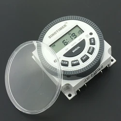 SINOTIMER Digital Weekly Programmable 12V DC Timer Switch with waterproof cover with UL listed Relay inside