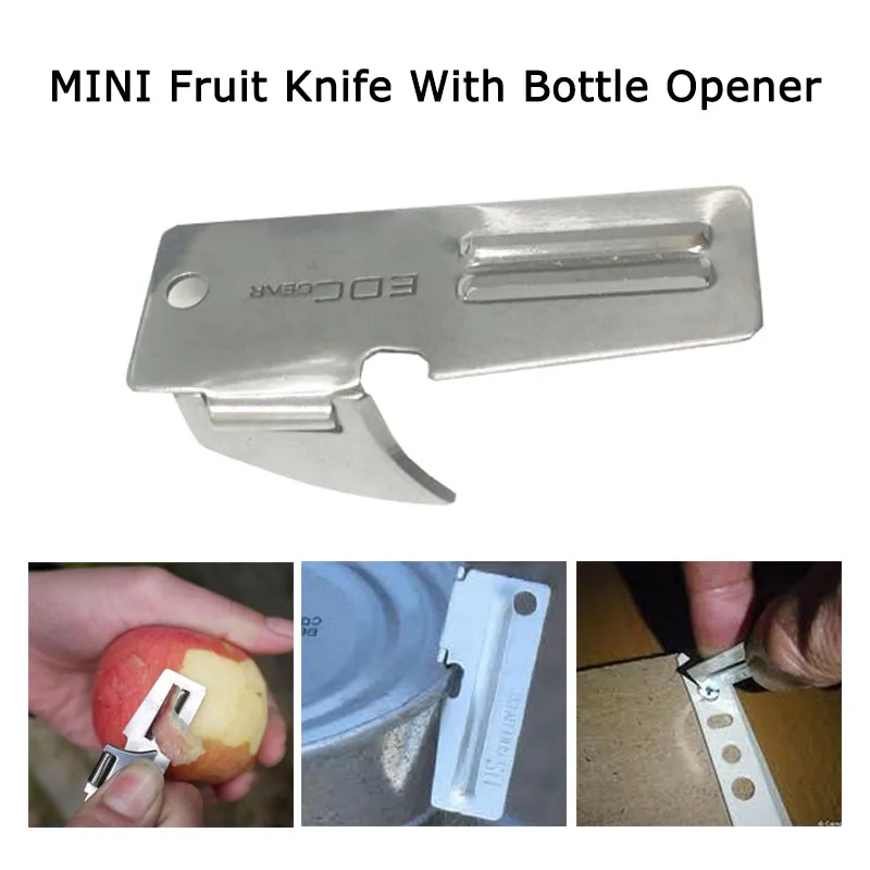 Mini EDC Pocket Fruit Knife Corte com abridor de garrafas Ferramentas ao ar livre Multi-Function Hunting Survival Camping Hiking Atacado