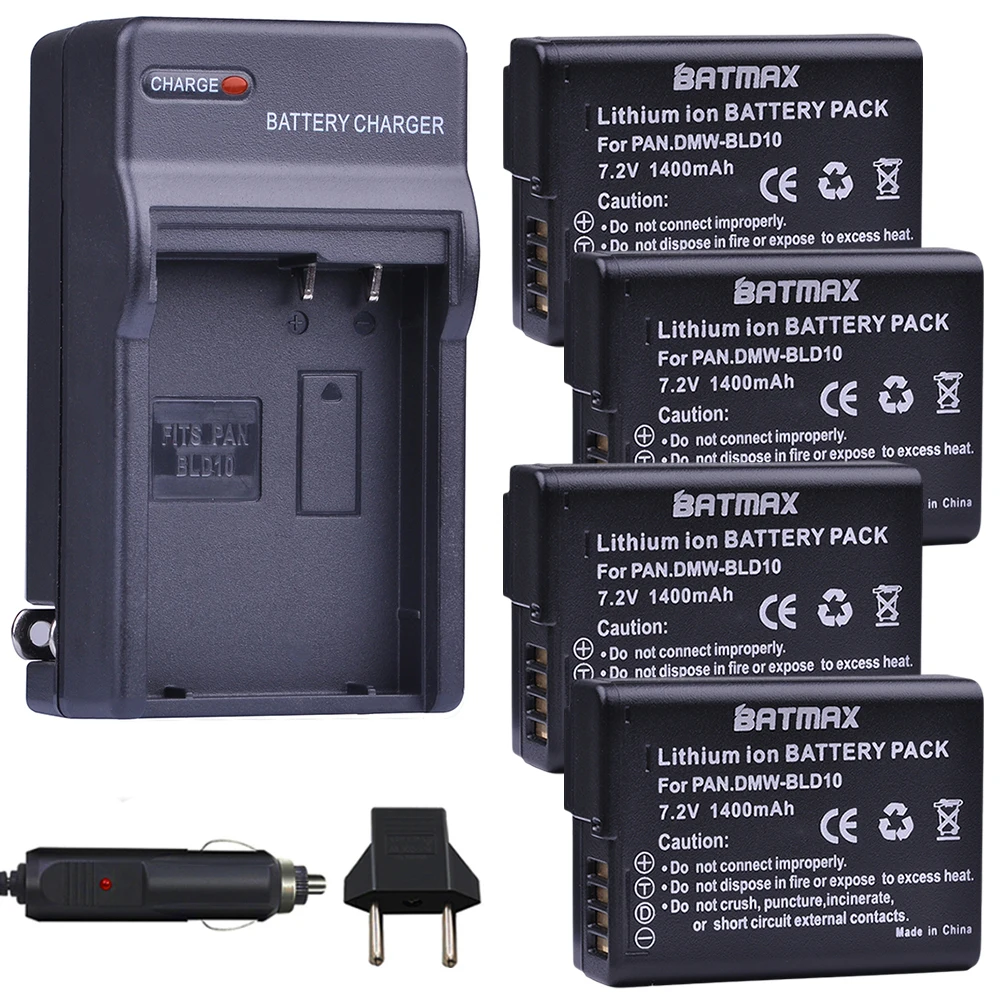 

Аккумуляторная батарея Batmax 4pc на 1400 мА · ч для телефона BLD10 BLD10PP + Автомобильное зарядное устройство для камер Panasonic DMW BLD10E,DMC GF2GK GF2 G3 GX1