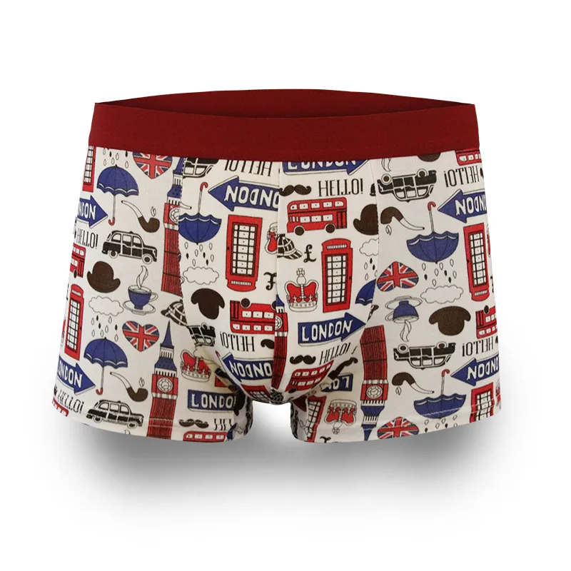 Fashion Young Man Modal Skull Cartoon Underwear High Elasticity Breathable Soft Personality Boxers Thin Male Underpants