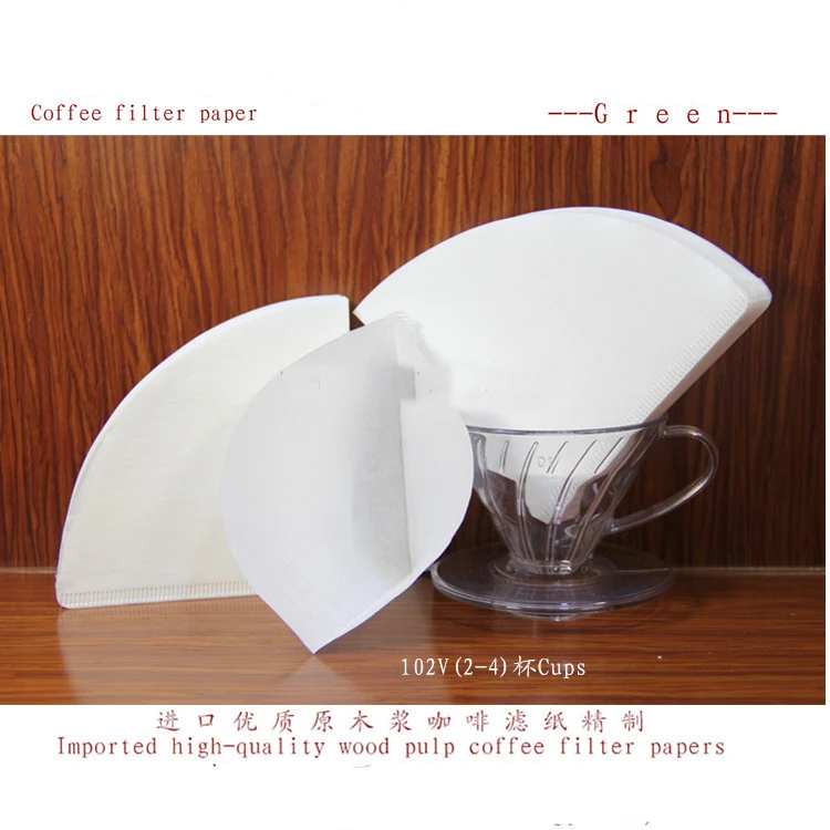 فلتر قهوة عالي الجودة من لب الخشب, فلتر يستخدم لصنع القهوة بالتنقيط ، 100 قطعة