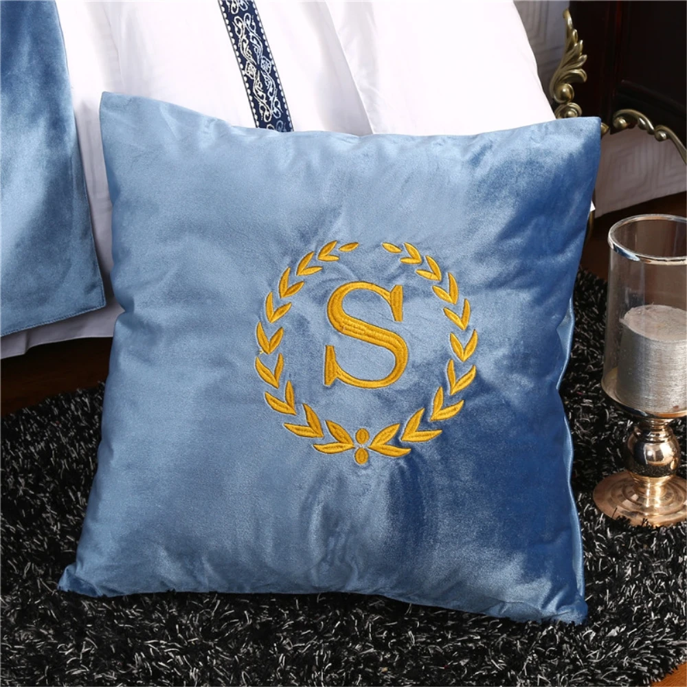 RAYUAN Blue Suede S Sign Double Layer Bed Runner Scarf Bedspread Bed Cover Hotel Bedding Decor Single Queen King 3 Size