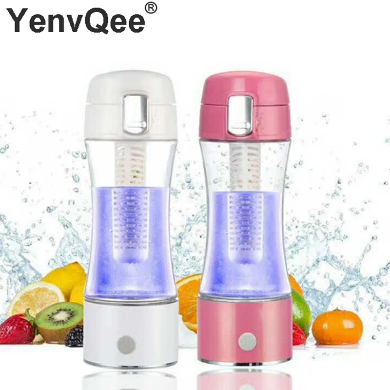 500ML Portable Hydrogen Generator SPE Water Ionizer For Pure H2 PEM Rich Hydrogen alkaline Water Bottle Electrolysis Hydrogen