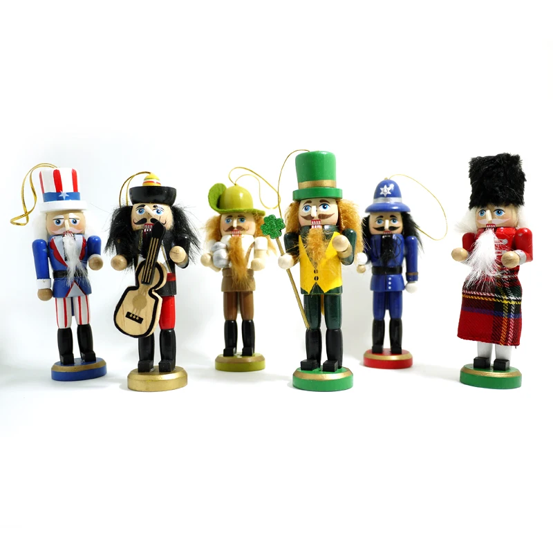 13cm Nutcracker 6 Pcs/Lot Creative Puppets Doll Toy Children Christmas Gift Action & Toy Ht026