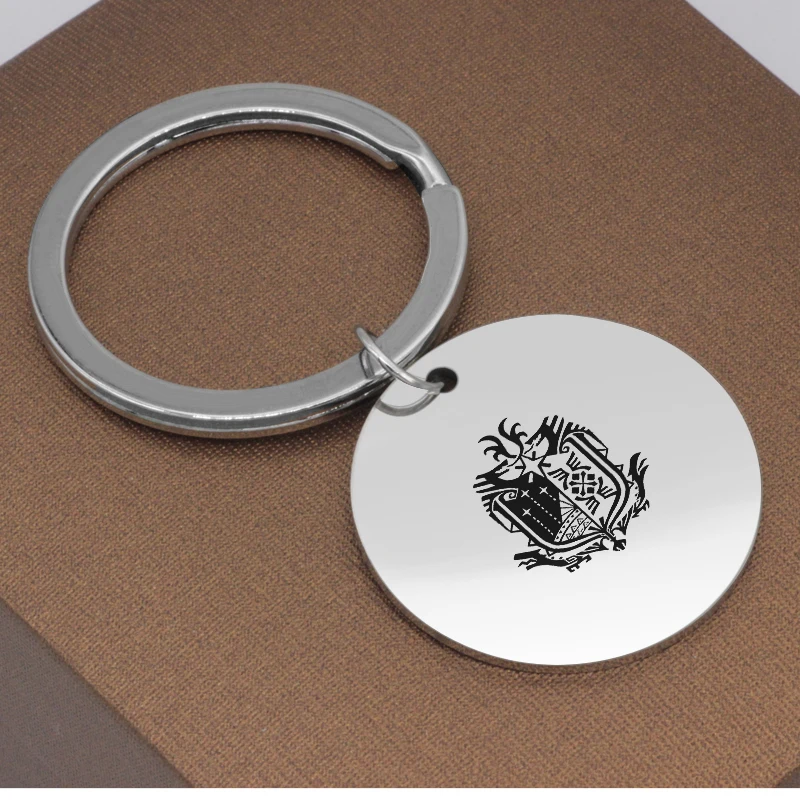 Ufine Key Holder never fate pendant stronger things shield laser printing stainless steel Jewelry K090