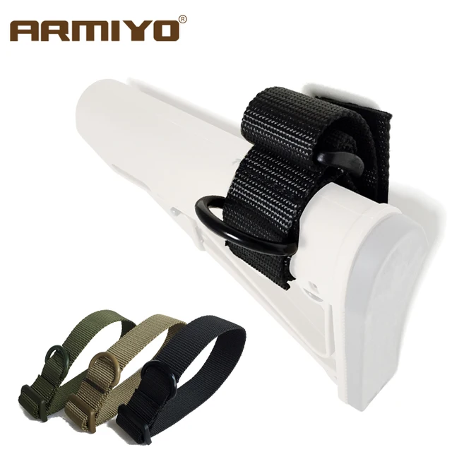 Armiyo Tactical Stock Strapping Belt Gun Butt Stock Sling Adapter Strap Akcesoria myśliwskie Black Tan Green CP ACU