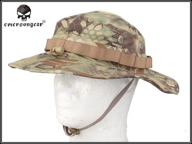 EMERSON Boonie Hat  Tactical  Hat Anti-scrape Grid Fabric camouflage hat Kryptek Mandrake Hunting Cap EM8737