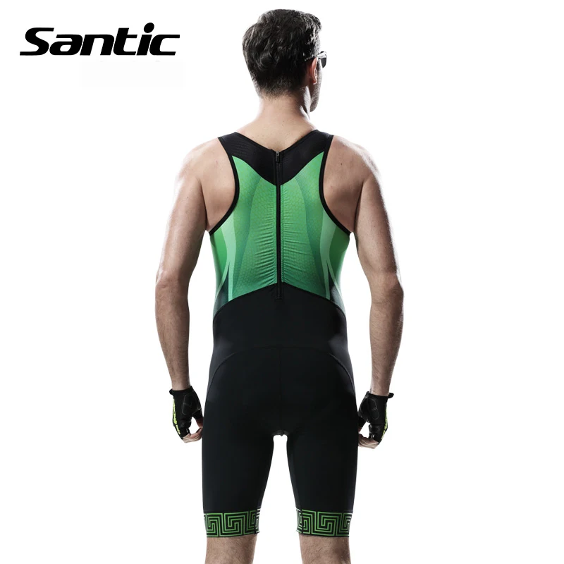 Santic Cycling Jersey Men Professional Racing Team athletic swimwear Sleeveless triathlon tri training cycling Running Suit