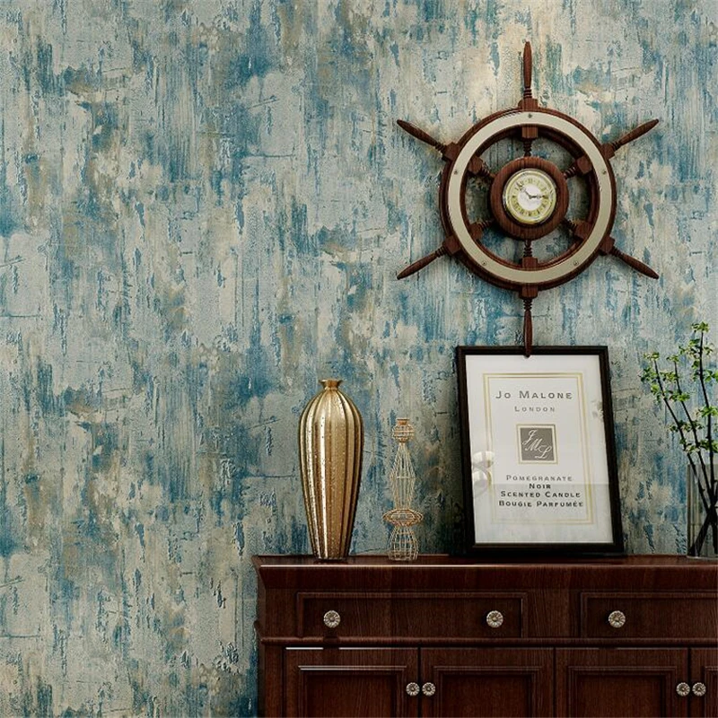 

Beibehang wallpaper Vintage nostalgic American country plain wallpaper Study room living room bedroom background 3d wallpaper