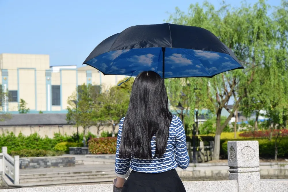 Paraguas inverso a prueba de viento, sombrilla de mango largo para la lluvia y el sol, con mango en C, Paraguas de refuerzo para agrandar, 50 piezas