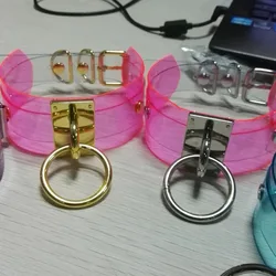 100% Handmade Clear Vinyl Choker Pink Purple Harajuku Cute Kawaii Layered O Round PVC Collar Necklace