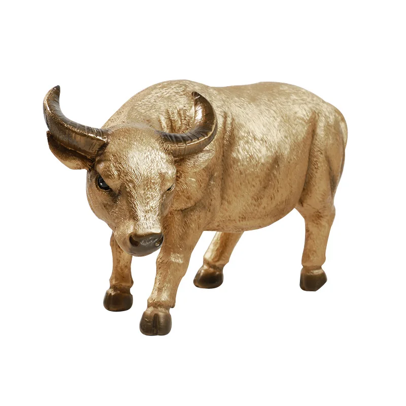 Creative Buffalo Statue Bull Piggy Bank Money Coin Penny Collectible Saving Box Christmas Gift Home Desk Decorative Ornament