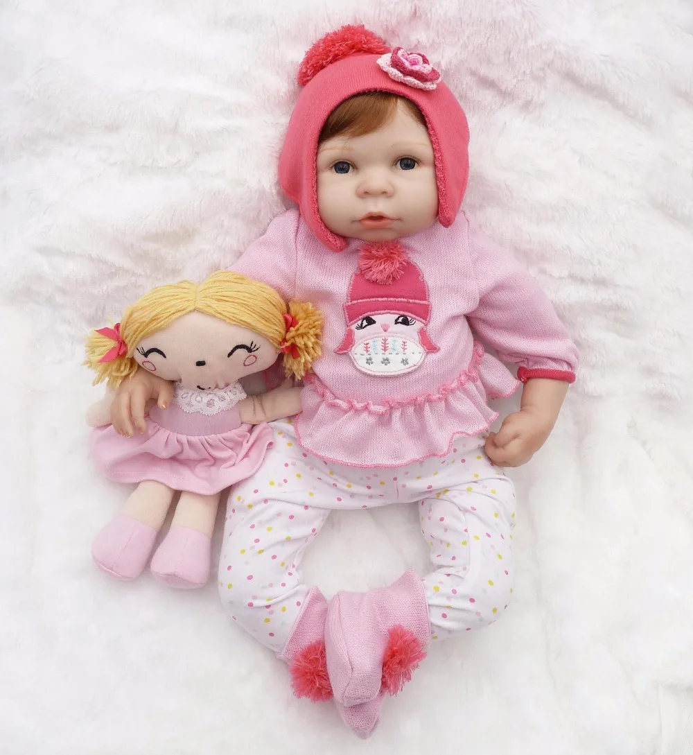 Bebe  22Inch Reborn Babies soft Silicone Vinyl Realistic Baby Girl Fashion Baby real Alive Dolls Kid Best gift  bonecas