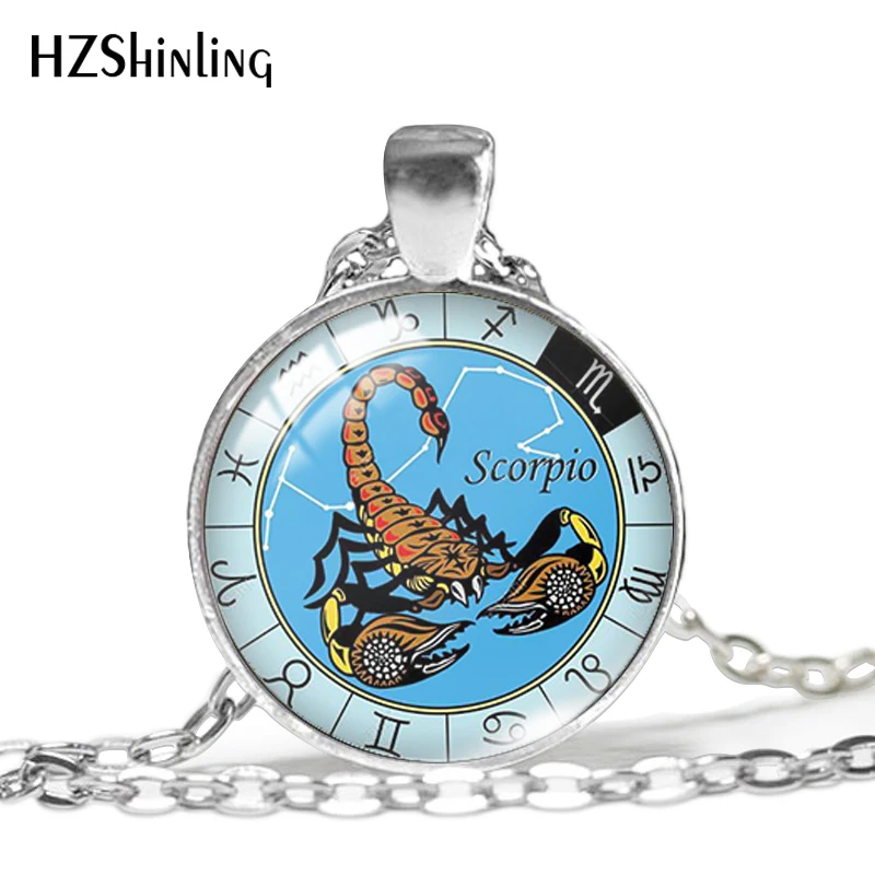 2019 New Zodiac Sign Pendant Glass Dome Jewelry Leo Aquarius Gemini Pisces Necklace Hand Craft Pendants HZ1