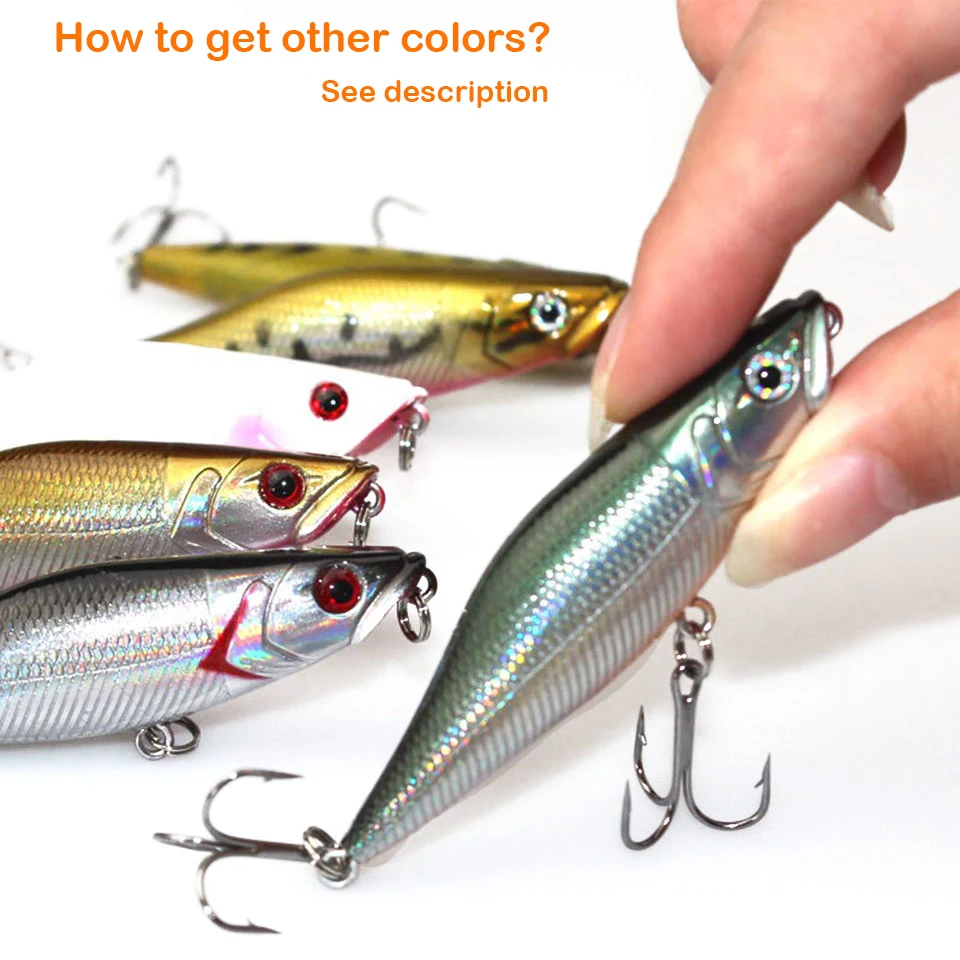 Walk Fishing 1Pcs 7cm 7.2g Popper Fishing Lures 3D Eyes Bait Crankbait Wobblers Isca Red Poper Pesca Japan Fishing Tackle