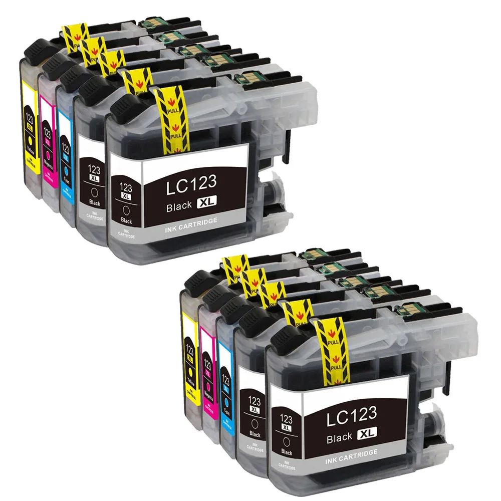 

2Set+2Black LC121 LC123 Compatible Ink Cartridge for Brother MFC-J4420DW/J4620DW/J4625DWJ480DW/J680DW/J880DW Printer with chips