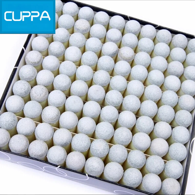 New Cuppa 100pcs/lot Billiard Cue Stick Tips Pool Nine-ball Ball Arm Slip-on 11/13mm Billiard Cue Tip Accessories China