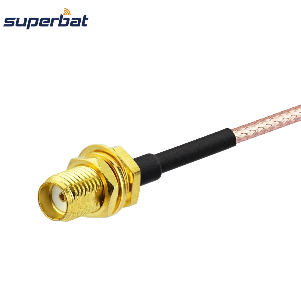 Superbat SMA Female Bulkhead to Male Right Angle Pigtail Extension Cable RG316 100cm for DAB Car Radio Homematic Antenna CCU3