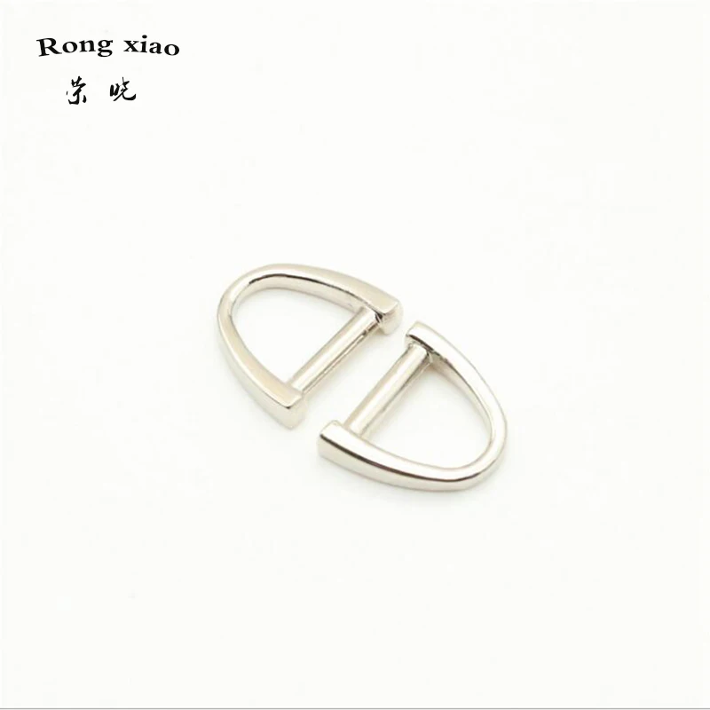 10mm Inside Dia Small Metal D Rings For Handbag Purse bag Nickel Silver Zinc Alloy High Quality Rings for Straps Pack of 100