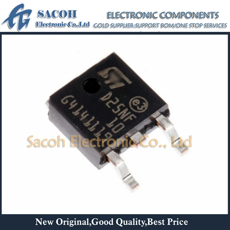 

New Original 5Pcs/Lot STD25NF10L D25NF10 STD25NF10LT4 STD25NF10LA STD25NF10T4 STD25NF10 STD25NF20 25NF20 TO-252 25A 100V MOSFET