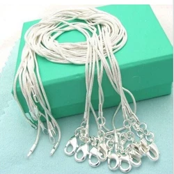 10pcs/lot Promotion! wholesale 925 sterling silver necklace, silver fashion jewelry Snake Chain 1mm Necklace 16 18 20 22 24