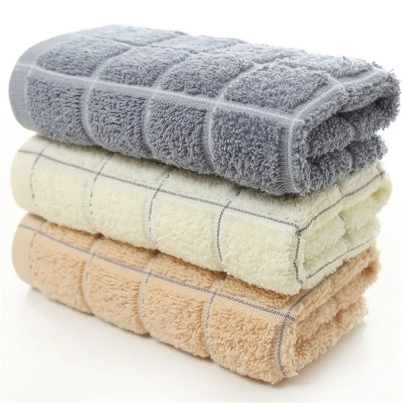 Big Plaid Cotton Towel Wash Home Face Towel Couples Men and Women Models Soft Absorbent Face/Hair/Hand Towel 35x75cm For Adults