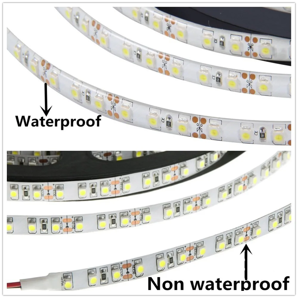 Led Streifen Licht 2835 SMD 12V Wasserdichte IP65 5M 600led Kalt Weiß 9000K 6500K Warm Weiß 3000K Rot Grün Blau Flexible Band Seil