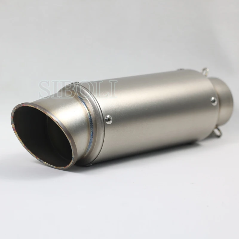 51MM 60MM Inlet Universel Motorcycle Exhaust SC Muffler Racing Titanium Color Carbon Fiber Silencer Escape Fit Most Moto SC009