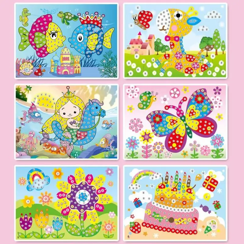 Kids Children Diamond Sticker Crystal Craft DIY Painting Kindergarten Educational Mosaic Sticker Crafts Puzzle Toys NEW DIY6856A