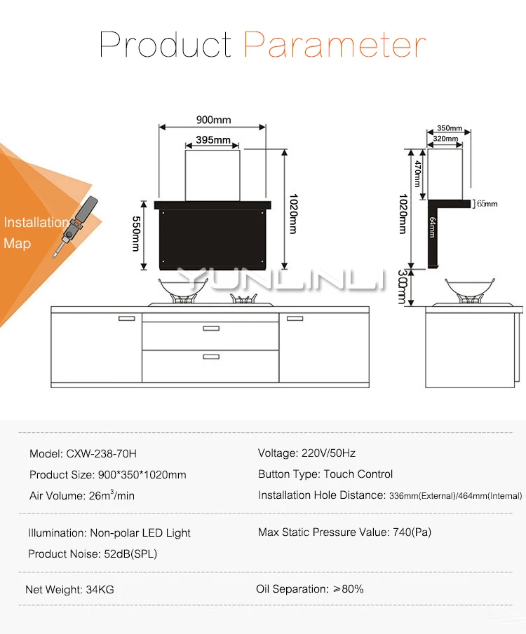 شفاطات المطبخ المنزلية شفاط العادم طباخ محول ذكي التنظيف التلقائي شفط المطبخ التهوية