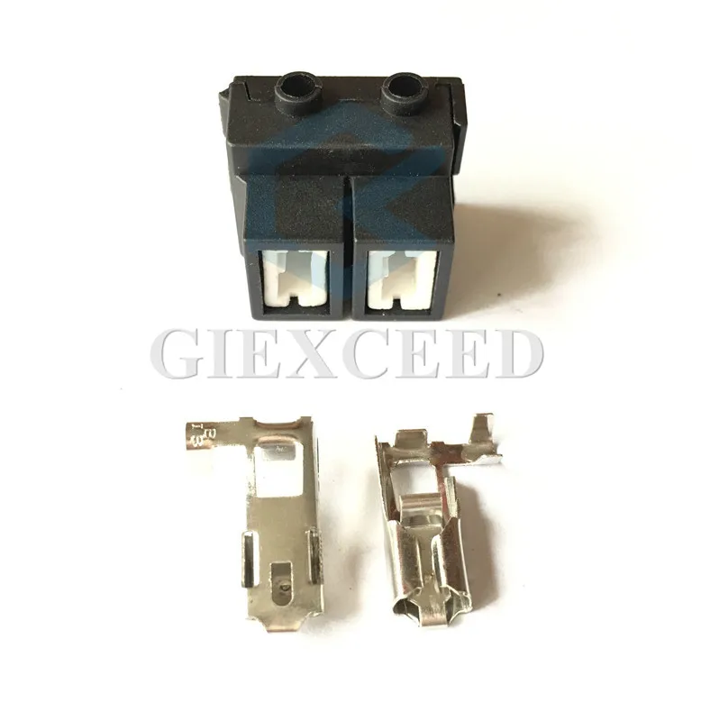 2 Sets 2 Pin AC Assembly H7-2B Ceramic Headlight Socket High Voltage LED Automotive Connector