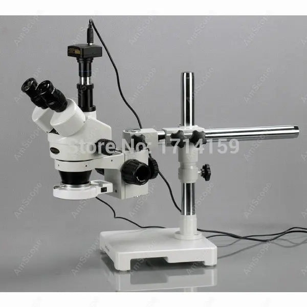 Coin/Stamp-AmScope Supplies 3.5X-45X Zoom Stereo Microscope with 144-LED Light + 1.3MP Digital Camera