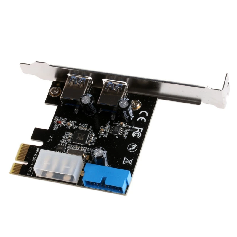 C90C 2 Ports PCI Express USB 3.0 Front Panel with Control Card Adapter 4-Pin & 20 Pin