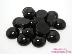 Black agate cabochon Round black stone flat back 6mm 8mm 10mm 12mm