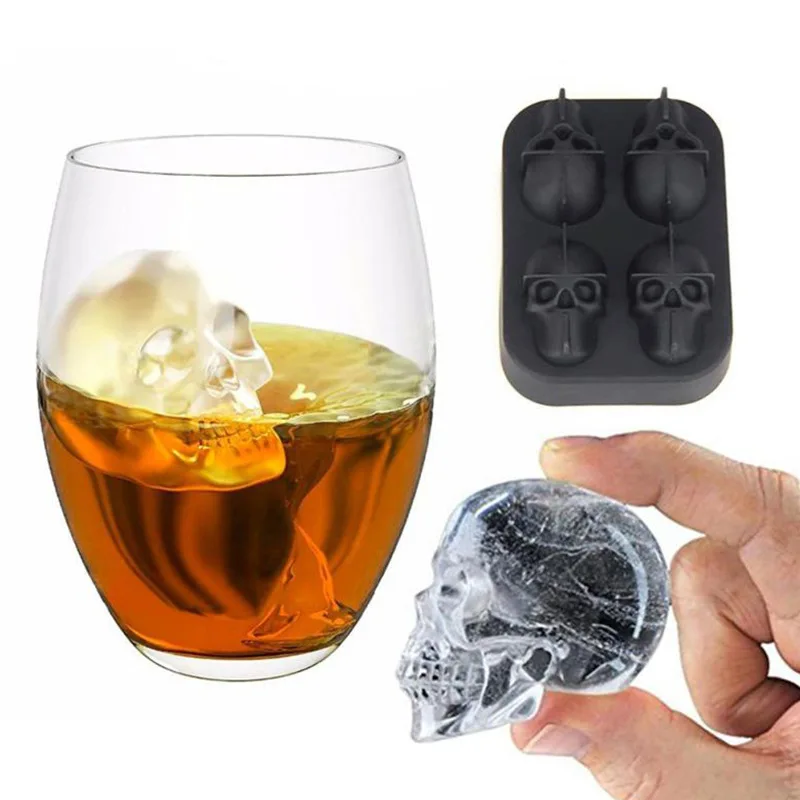 

Inventory Clearance 3D Stereoscopic Skull Ice Tray Silicone Cake Jelly Chocolate Mold Party Kitchen Baking Tools 1