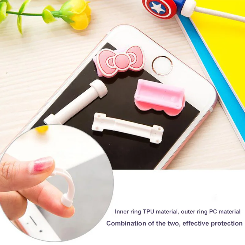 Cartoon Cable Protector Data Line Cord Protector Protective Case Cable Winder Cover For iPhone USB Charging Cable