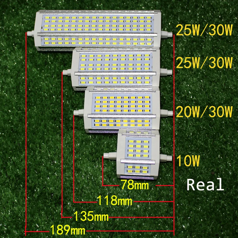 R7S LED 118mm 78mm 135mm 189mm 10W 20W 25W 30W 118mm dimmable led Bulb R7S light J118 lamp with NO fan AC110-240V 220V 230V 240V