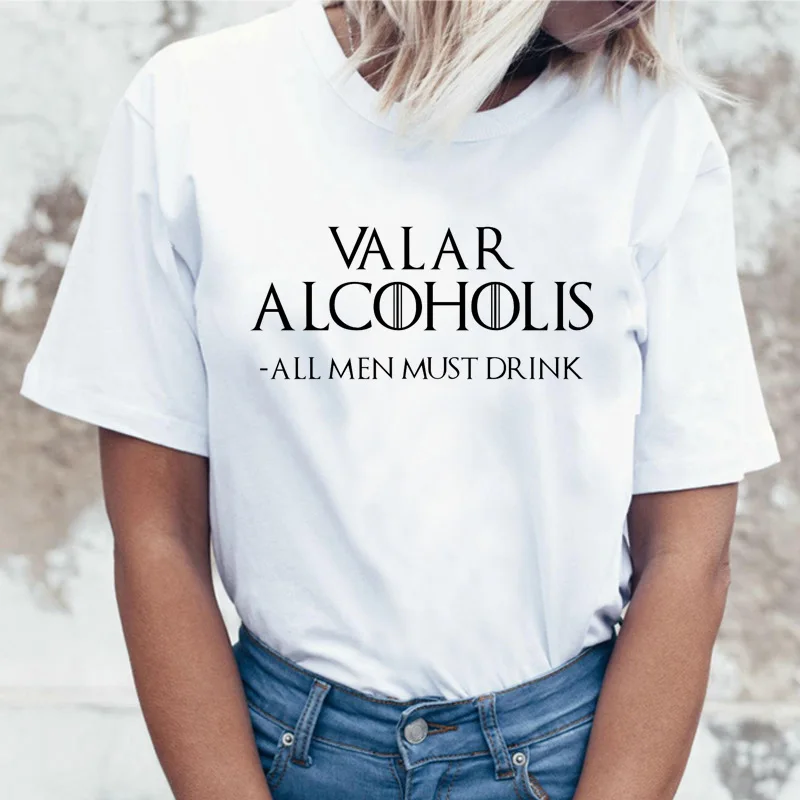 Valar Morghulis not today t shirt tshirt women female top tee t-shirt shirts femme hip hop 90s streetwear clothes summer new