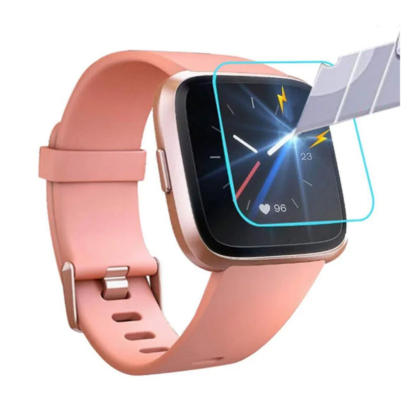 強化ガラスクリア保護フィルムガードfitbitヴァーサ/versa liteスポーツスマートウォッチ強化フルスクリーンプロテクターカバー