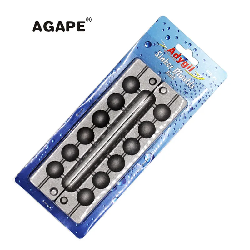 AGAPE DIY Fishing Ball Sinker Mould ADBASM/#5 Ball Sinker 44g 6 Cavities