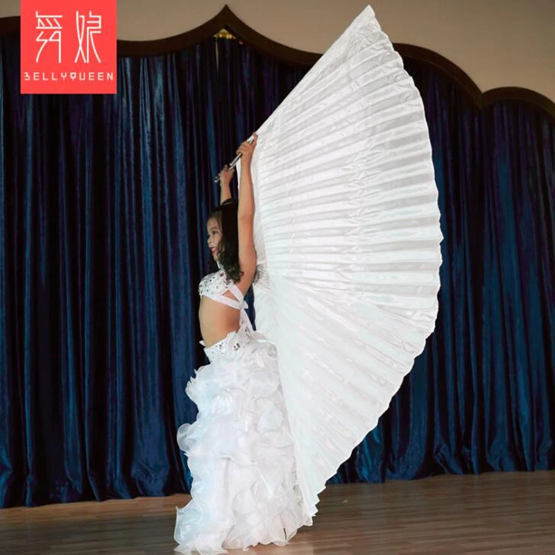 Ailes de danse du ventre pour enfants, imitation soie, couleur blanche, performance sur scène professionnelle, livraison gratuite