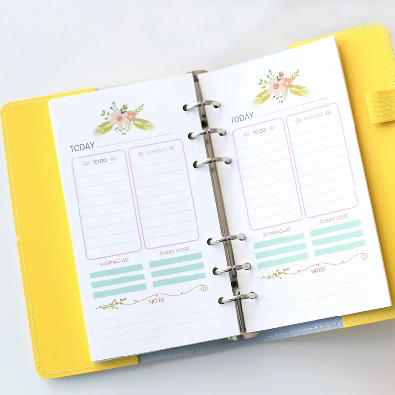 Personal planner inserts, A6 floral themed printed refills,planner paper refill, to do list, monthly, weekly, daily